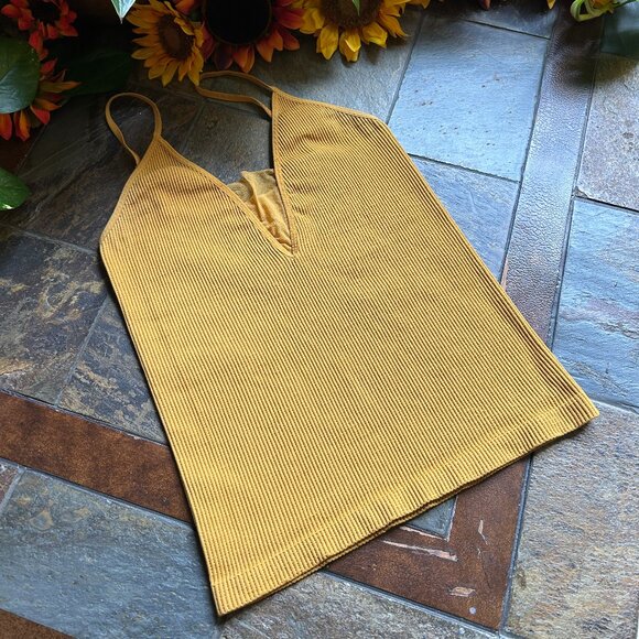 Free People “Intimately” Camisole Top in Gold/Mustard - Picture 2 of 9